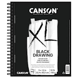 Canson XL Black Drawing Pad - 12" x 9", wire bound