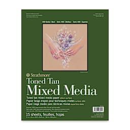 Strathmore 400 Series Toned Mixed Media Pad - Tan, 11" x 14"