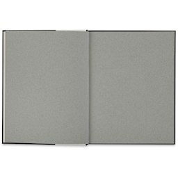 Hardbound Toned  Mixed Media Artist Journal - Open journal with gray pages