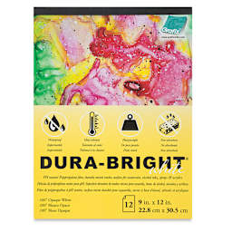 Grafix Dura-Bright Pad - 9" x 12", White - Front of pad