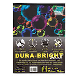 Grafix Dura-Bright Pad - 9" x 12", Black - Front cover of Pad