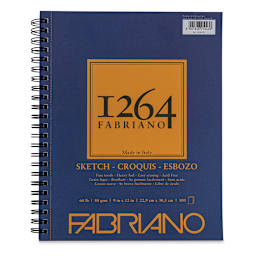 Fabriano 1264 Sketch Pad, 9" x 12", Spiral, 100 Sheets, Portrait