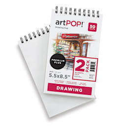 artPOP! Drawing Pads - 5-1/2" x 8-1/2", Pkg of 2 (one pad has cover flipped back to show paper)