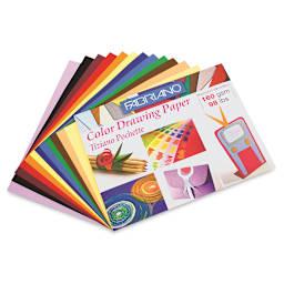 Fabriano Tiziano Paper - Pouchette, 9-1/2" x 12-1/2", Assorted colors, 12 Sheets