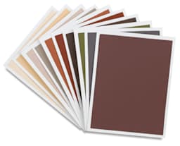 Art Spectrum Colourfix Original Coated Pastel Paper - Warm Tones 10 Pack 9" x 12" Sheets, shown in fan