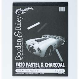 Borden & Riley Charcoal Paper Pad - 9" x 12", Black, 25 Sheets