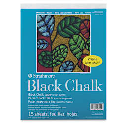 Strathmore 100 Series Black Chalk Paper Pad - Top cover of pad
