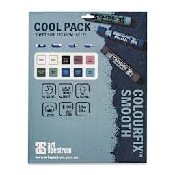 Art Spectrum Colourfix Smooth Pastel Paper - Cool Tones, 9" x 12", Pkg of 10 Sheets