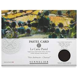 Sennelier La Carte Pastel Card - Monochrome Charcoal, 12" x 15-3/4", Pkg of 6 (front of package)