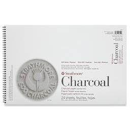 Strathmore 500 Series Charcoal Pad - 12'' x 18'', Assorted Tints, 24 Sheets