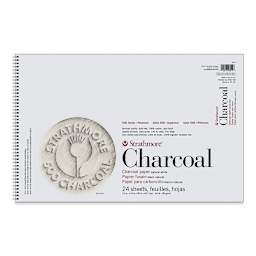 Strathmore 500 Series Charcoal Pad - 12'' x 18'', White, 24 Sheets