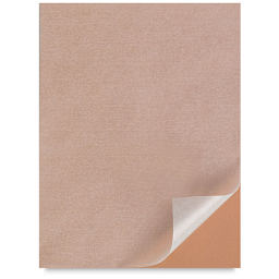 Clairefontaine Pastelmat Sheet - Top view of Sienna card with Glassine sheet folded back 