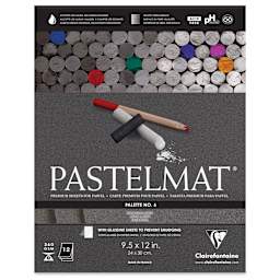 Clairefontaine Pastelmat Pad - 9-1/2" x 12", Charcoal Grey, 12 Sheets