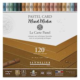 Sennelier La Carte Pastel Card Mixed Media Pad - Earth Tones, 12" x 12", front cover