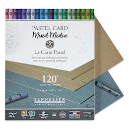 Sennelier La Carte Pastel Card Mixed Media Pad - Shades of Grey, 9-1/2" x 12", single sheets shown
