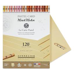 Sennelier La Carte Pastel Card Mixed Media Pad - Naples Yellow, 12" x 16", single sheet shown