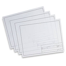 Clearprint Engineering Vellum - Top view of several sheets with Title block on bottom of sheet