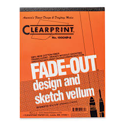 Clearprint Drafting and Design Fade-Out Vellum - 8 1/2" x 11", 8 x 8 Grid, Pad, 50 Sheets