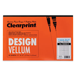 Clearprint Drafting and Design Fade-Out Vellum - 11" x 17", 8 x 8 Grid, 50 Sheets - front