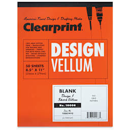 Clearprint 1000H Drafting Vellum Pad - 8 1/2" x 11",  50 Sheets