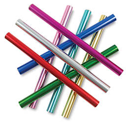 Hygloss Metallic Foil Papers (criss-crossed rolls of various colors)