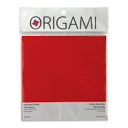 Yasutomo Origami Colored Paper Assortment - 6-3/4" x 6-3/4", Pkg of 100 Sheets (front of package)