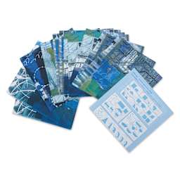 Yasutomo Karen Elaine Origami Paper Collage Pack - All Blue, Pkg of 24, out of packaging