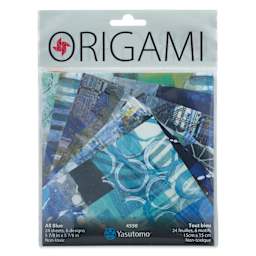 Yasutomo Karen Elaine Origami Paper Collage Pack - All Blue, Pkg of 24, front of packaging