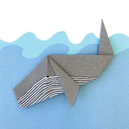 Yasutomo Origami Colored Paper Assortment - Finished art of Origami Whale