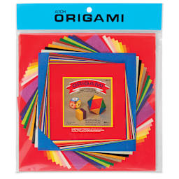 Aitoh Basic Origami Pack - Assorted Sizes, Medium, Pkg of 60 Sheets (front of packaging)
