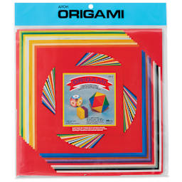 Aitoh Basic Origami Pack - Assorted Sizes, Large, Pkg of 60 Sheets (front of packaging)