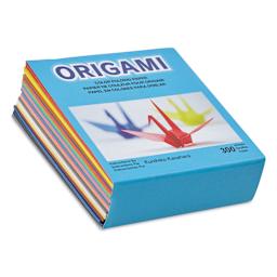 Aitoh Basic Origami Pack - 3" x 3", Pkg of 300 Sheets front of packaging, angled view