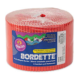 Bordette Scalloped Border - 2-1/4" x 50 ft, Flame Red