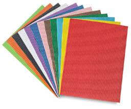 Corrugated Paper - 12 Sheets of assorted colors, fanned 