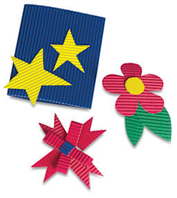 Corrugated Paper - Finished artwork of Corrugated Flowers and Stars
