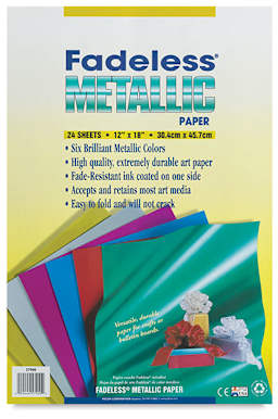 Fadeless Metallic Sheets - Front of package of 24 sheets