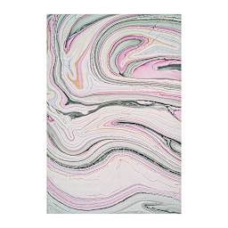 Black Ink Thai Marbled Mulberry Papers - Closeup of Red/Gold/Green marbled paper