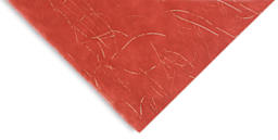 Black Ink Thai Unryu - 25'' x 37'', Red with Gold Thread