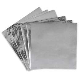 Yasutomo Silver Origami Papers - Several Silver sheets arranged loosely in fan