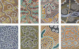 Roylco Decorative Papers - 8 Aboriginal patterns from Down Under package shown