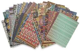 Roylco Decorative Paper Pack - 96 sheets of patterns from Around the World shown
