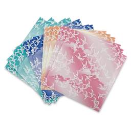 Aitoh Origami Paper Packs - 24 sheets of Flying Cranes paper in assorted colors fanned