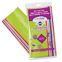Spectra Kolorfast Tissue - Front of Glitter sheet package with sheets