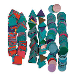 Spectra Bleeding Art Tissue Shapes - Squares, Triangles and Circle shapes spread in vertical rows