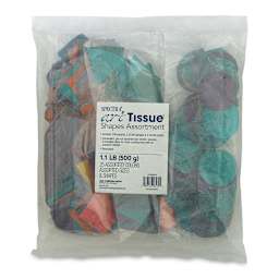 Spectra Bleeding Art Tissue Shapes - Front of package of Various shapes and colors Assortment
