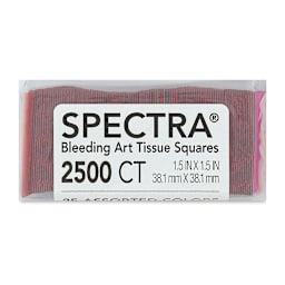 Spectra Bleeding Art Tissue Shapes - Front of package of Square Tissues