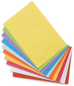 Blick Colored Tissue Assortments - 10 colors available in 50 pc assortment shown spread in fan