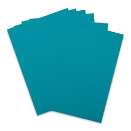Fabriano Cocktail Paper - Several sheets of Curacao color shown fanned