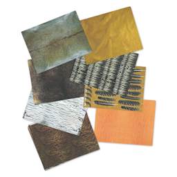 Roylco Indigenous Craft Paper - Eight sheets of different designs shown 
