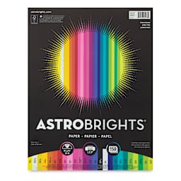 Neenah Astrobrights Paper - Front of package of 150 Sheets in 25 Bright colors